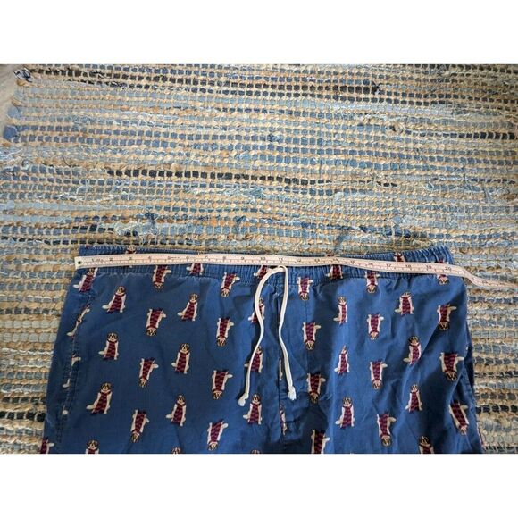 GAP for Good Christmas Sleep Lounge PJ Pants Mens L Blue Bulldog Scarf Jammies - Picture 6 of 8